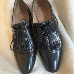 J Crew Made in Italy Black Leather Dress Shoes